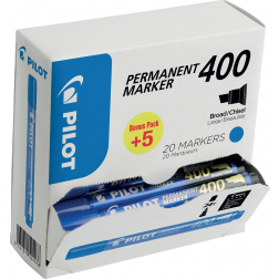 Pilot permanent marker 400, XXL doos met 15 + 5 stuks, blauw