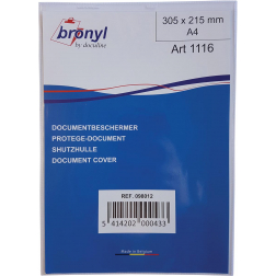 Bronyl U-mapje uit transparante PVC van 180 micron, ft A4