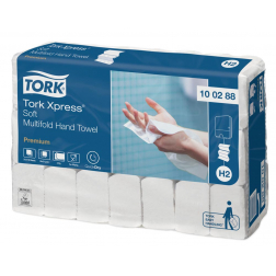 Tork papieren handdoeken Xpress, Soft, 2-laags, 110 vellen, systeem H2, pak van 21 stuks