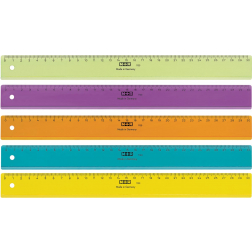 M+R lat, uit plastic, in geassorteerde kleuren, 30 cm