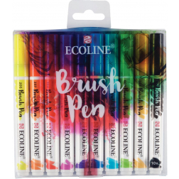 Talens Ecoline Brush pen, etui met 10 stuks in geassorteerde kleuren