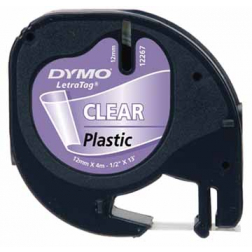 Dymo LetraTAG plastic tape 12 mm, transparant