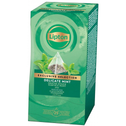 Lipton thee Exclusive Selection, subtiele munt, doos van 25 zakjes