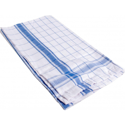 Handdoek Adalynne, ft 50 x 70 cm, geruit, blauw, pak van 3 stuks