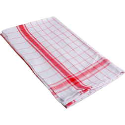 Handdoek Adalynne, ft 50 x 70 cm, geruit, rood, pak van 3 stuks