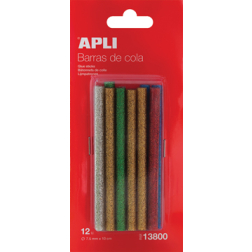 Apli glitter lijmpatronen 7,5 mm, blister met 12 stuks