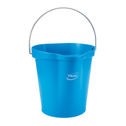 Emmer Vikan met schenktuit en maat 12l blauw