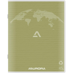 Aurora Writing 45 kladschrift uit gerycleerd papier, 96 bladzijden, gelijnd, mosgroen
