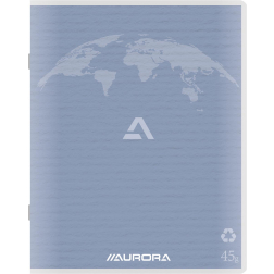 Aurora Writing 45 kladschrift uit gerycleerd papier, 96 bladzijden, geruit 5 mm, lichtblauw