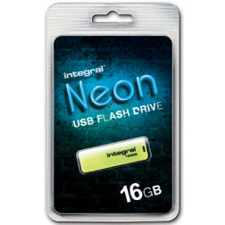 Integral Neon USB 2.0 stick, 16 GB, geel