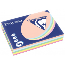 Clairefontaine Trophée Pastel, gekleurd papier, A3, 80 g, 5 x 100 vel, geassorteerde kleuren
