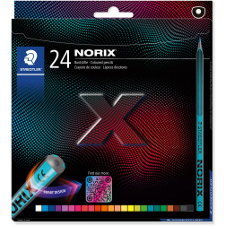 Staedtler Norix kleurpotlood, etui van 24 stuks, in geassorteerde kleuren