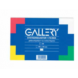 Gallery gekleurde systeemkaarten, ft 10 x 15 cm, gelijnd, pak van 100 stuks