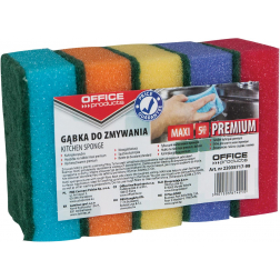 OFFICE products schuurspons, ft 6,2 x 9,6 cm, pak van 5 stuks in geassorteerde kleuren