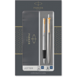 Parker Jotter giftbox duoset, vulpen en balpen, goud