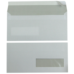Bong enveloppen ft 110 x 220 mm, venster rechts, met stripsluiting, doos van 500 stuks