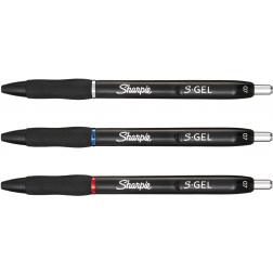 Sharpie S-gel roller, medium punt, blister van 3 stuks, geassorteerde kleuren
