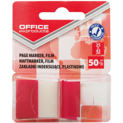OFFICE Products index, 43 x 25 mm, blister van 50 tabs, rood