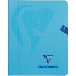 Clairefontaine schrift mimesys voor ft A5, 72 bladzijden, kaft in PP, geruit 4 x 8, geassorteerde kleuren