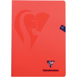 Clairefontaine schrift mimesys voor ft A4, 80 bladzijden, kaft in PP, geruit 4 x 8, geassorteerde kleuren