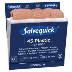 Salvequick navulling voor pleisterautomaat, plastic pleisters, pak van 6 navullingen