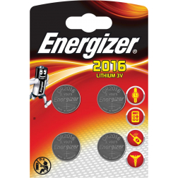 Energizer knoopcellen lithium CR2016, blister van 4 stuks