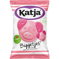 Katja Biggetjes snoep, zachte gums met echt fruitsap, zak van 255 g