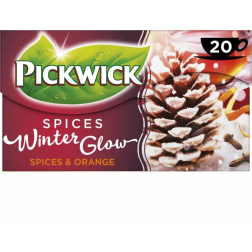 Pickwick thee, zwarte thee winter glow, fairtrade, pak van 25 zakjes