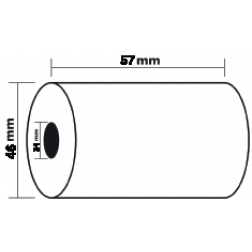 Exacompta thermische rekenrollen ft 57 mm x 46 m, asgat 12 mm, voor creditcard terminals, pak van 5 rolle