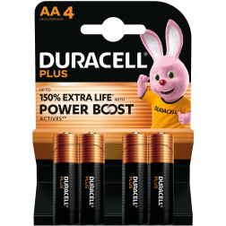 Duracell batterij Plus 100% AA, blister van 4 stuks