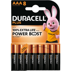 Duracell batterij Plus 100% AAA, blister van 8 stuks