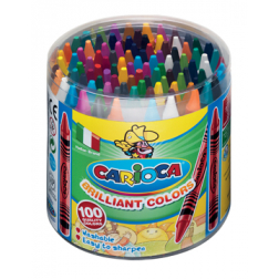 Carioca waskrijt Wax, pot met 100 stuks in geassorteerde kleuren