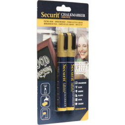 Securit krijtmarker medium, blister van 2 stuks, goud