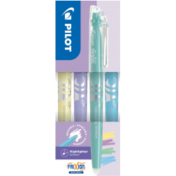 Pilot FriXion Light markeerstift Soft, doos van 4 stuks: geel, violet, groen, blauw