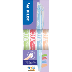 Pilot FriXion Light markeerstift Natural, doos van 4 stuks: lichtgroen, rood, hemelsblauw, lichtoranje