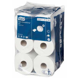 Tork toiletpapier SmartOne Mini, 2-laags, 111 meter, systeem T9, pak van 12 rollen