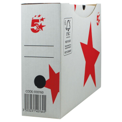 Pergamy archiefdoos, 10 x 25 x 33 cm (l x h x p), wit, automatische montage