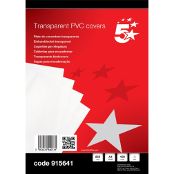 5 Star omslagen ft A4, 250 micron, uit transparante PVC, pak van 100 stuks