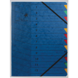 5 Star sorteermap blauw, 12-delig