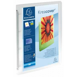 Exacompta Personaliseerbare ringmap Kreacover 4 ringen, transparant wit