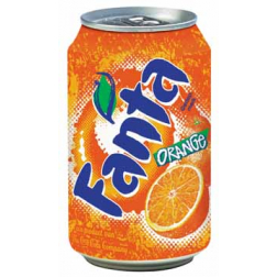 Fanta Orange frisdrank, blik van 33 cl, pak van 24 stuks