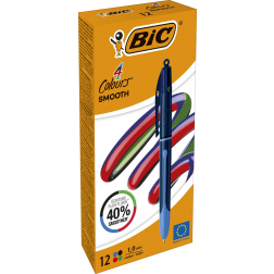 BIC Colours Smooth Drop 4-kleurenbalpen, medium