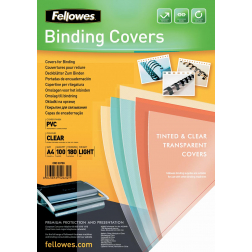 Fellowes omslagen, ft A4, PVC, 180 micron, pak van 100 stuks, transparant
