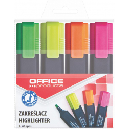 OFFICE products markeerstift, set van 4 stuks, assorti