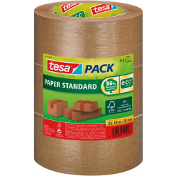 tesa verpakkingsplakband Paper Standard, ft 50 mm x 50 m, pak van 3 stuks