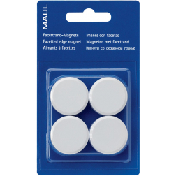 MAUL magneet Solid, 20 mm, trekkracht 300 gr, blister van 8 stuks, wit