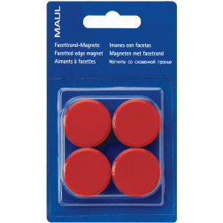 MAUL magneet Solid, 20 mm, trekkracht 300 gr, blister van 8 stuks, rood