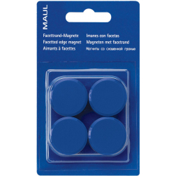 MAUL magneet Solid, 20 mm, trekkracht 300 gr, blister van 8 stuks, blauw