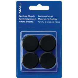 Maul magneet Solid, 38 mm, trekkracht 1,5 kg, blister van 4 stuks, zwart