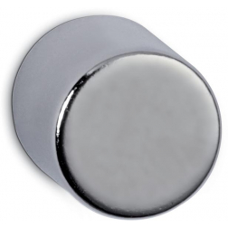 MAUL neodymium cylinder magneet, ft 10x10x10 mm, trekkracht 4 kg, zilver, blister van 4 stuk